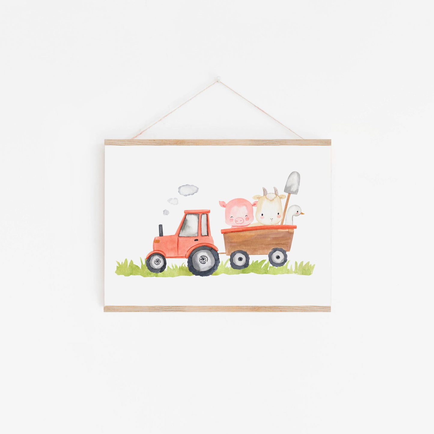 Poster Bauernhof: Traktor und Tiere A3 & A4