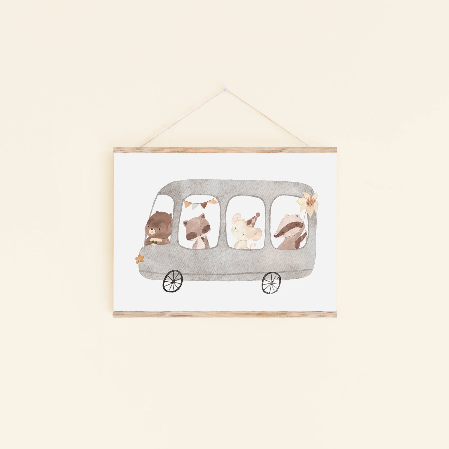 Poster Reisebus Waldtiere A4 & A3