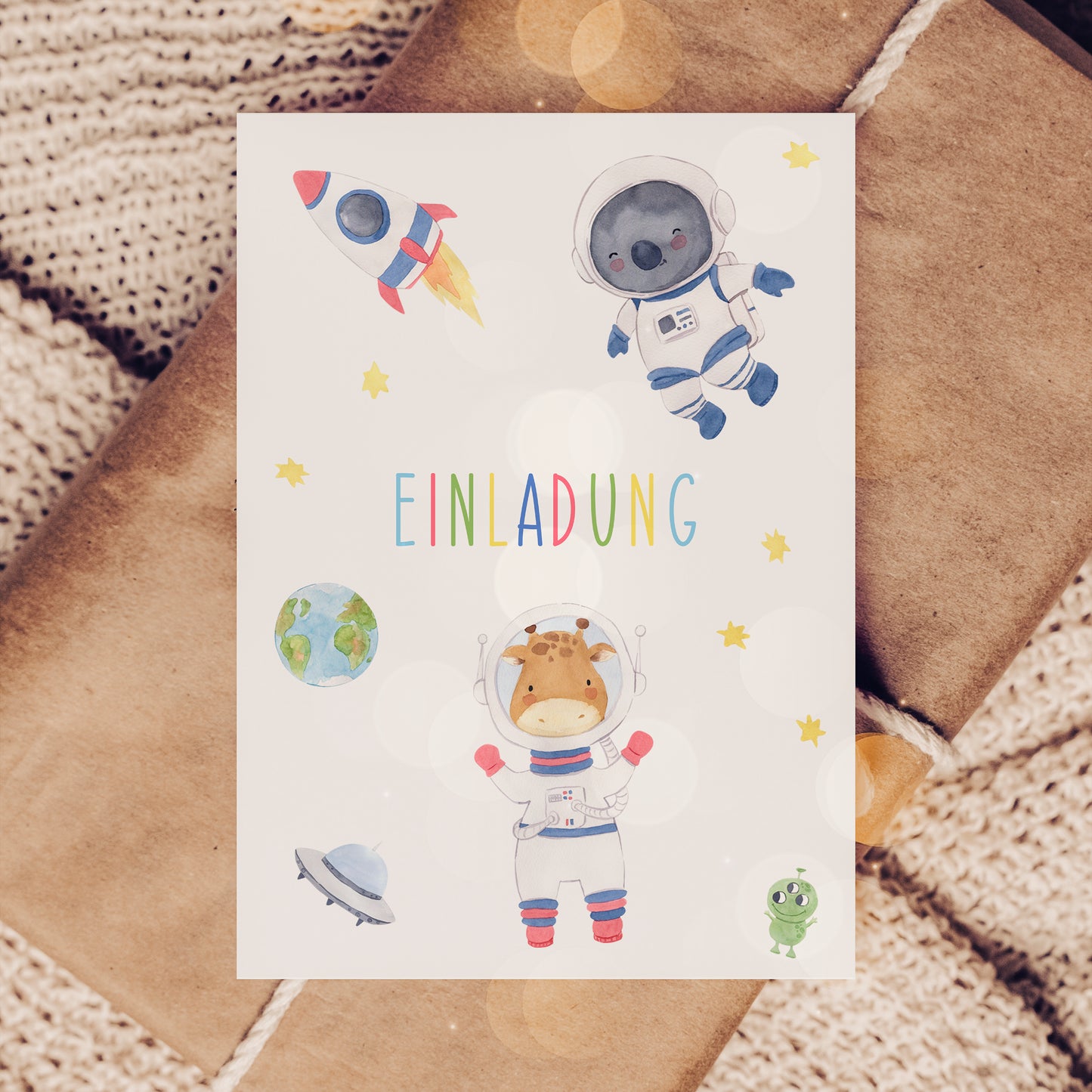 Einladung Kindergeburtstag Astronauten A6