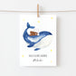 Personalisiert Geburtskarte Baby & Wal A6