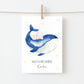 Personalisierte Geburtskarte Baby & Wal A6