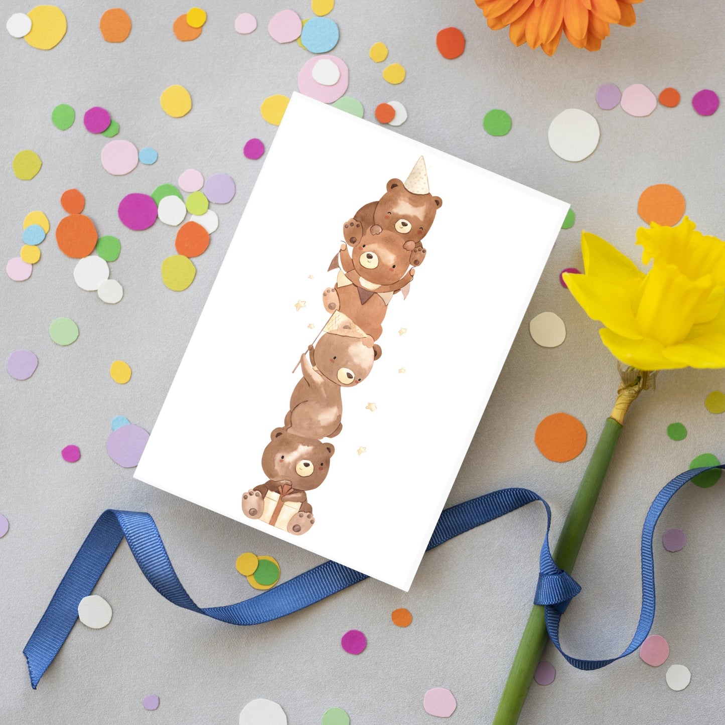 Karte Kindergeburtstag Bären A6