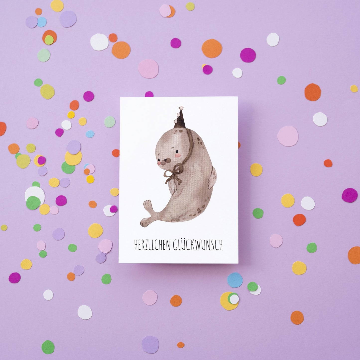 Geburtstagskarte Robbe Herzlichen Glückwunsch A6