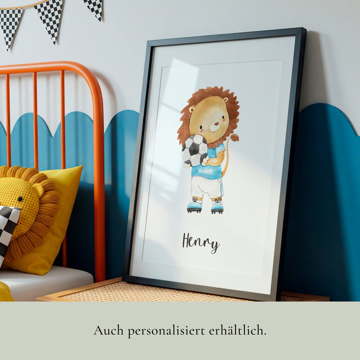 Poster Fußball Löwe A4 & A3