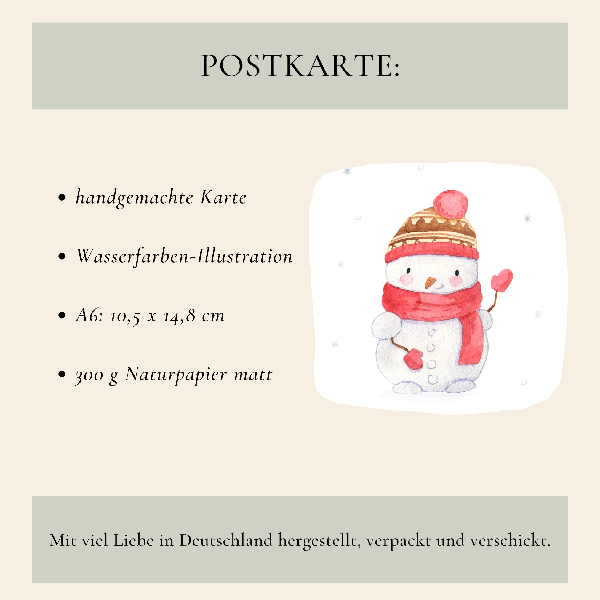 Second Ave Weihnachtskarte Für Enkelsohn – Schneemann-Design, 210x148 Mm, Auf 350 G/m² Leinenkarton, Mit Umschlag