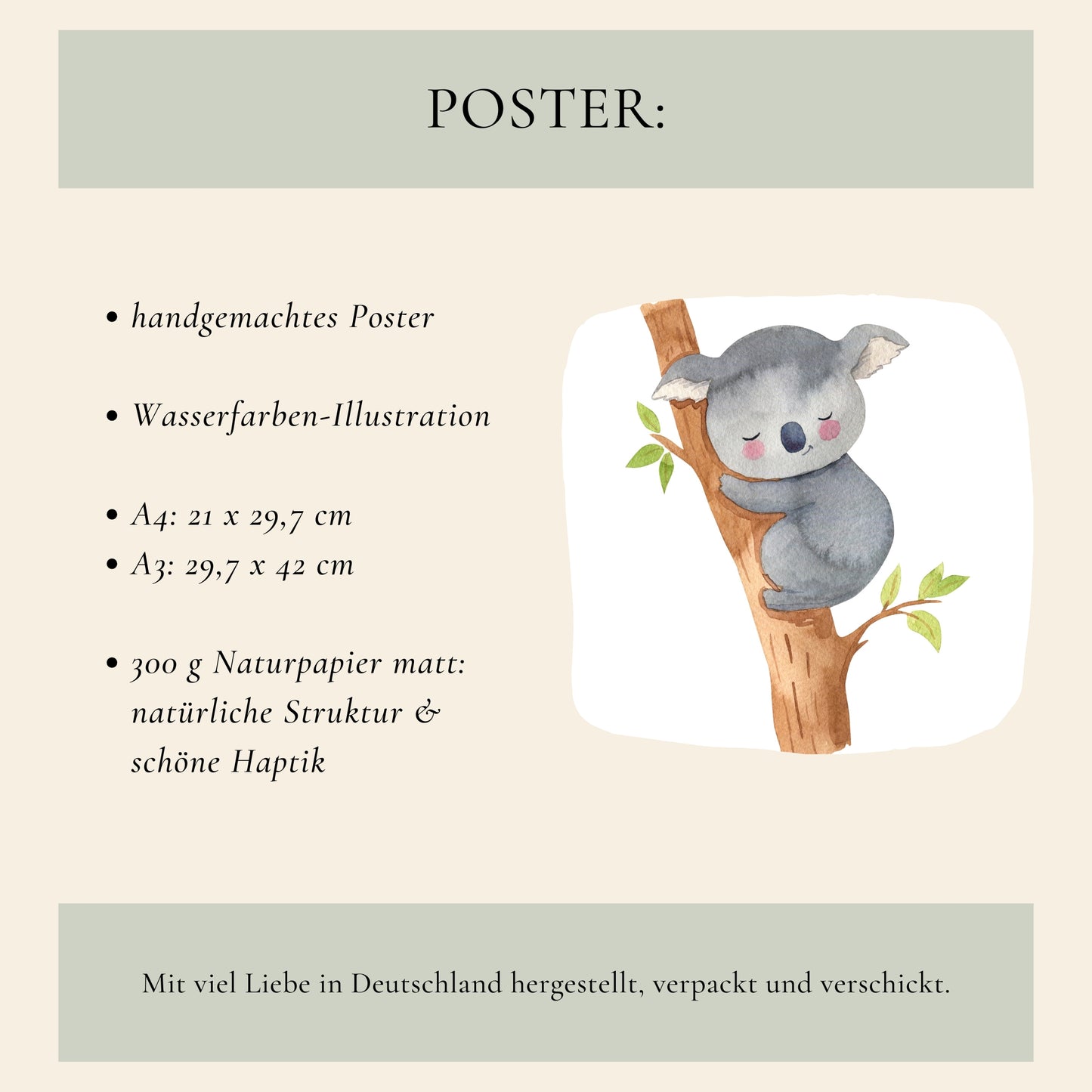 Poster Koala & Baum A4 & A3