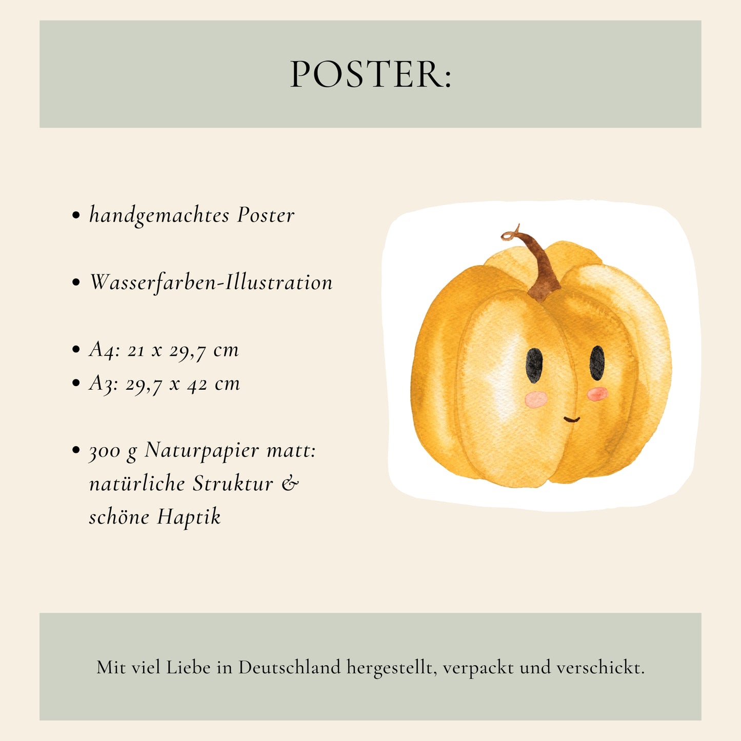 Poster Kürbis A5, A4 & A3