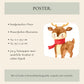 Weihnachtsposter Reh mit Schal A3, A4 & A5