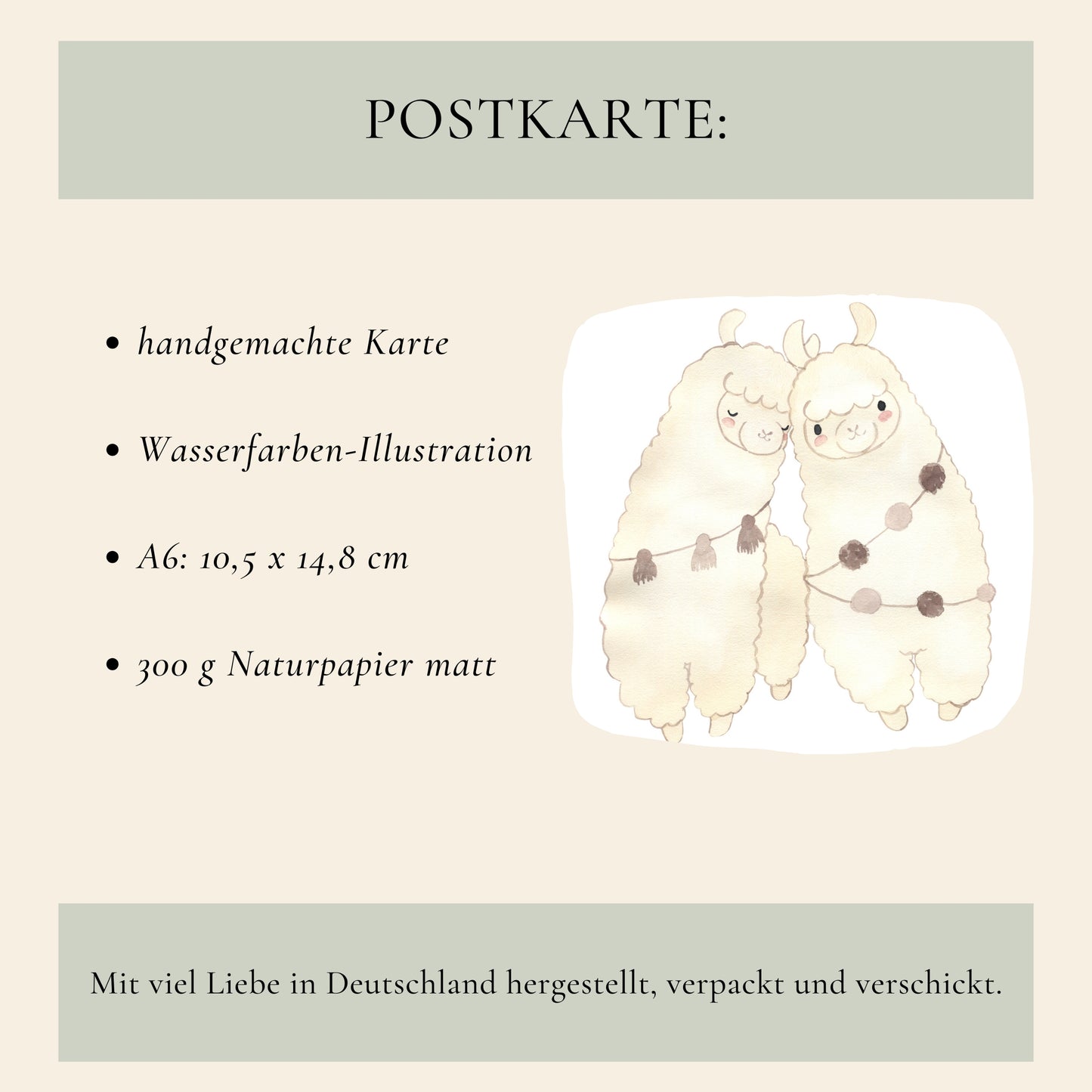 Karte Alpaka Liebe A6