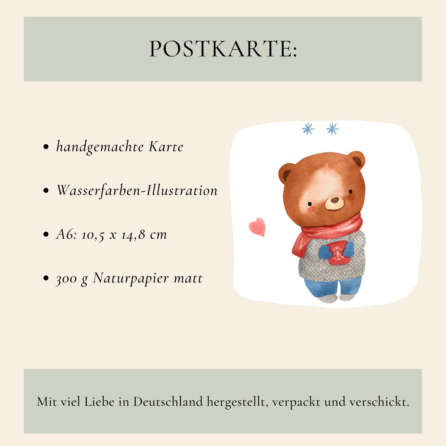 Karte Bär im Schnee A6