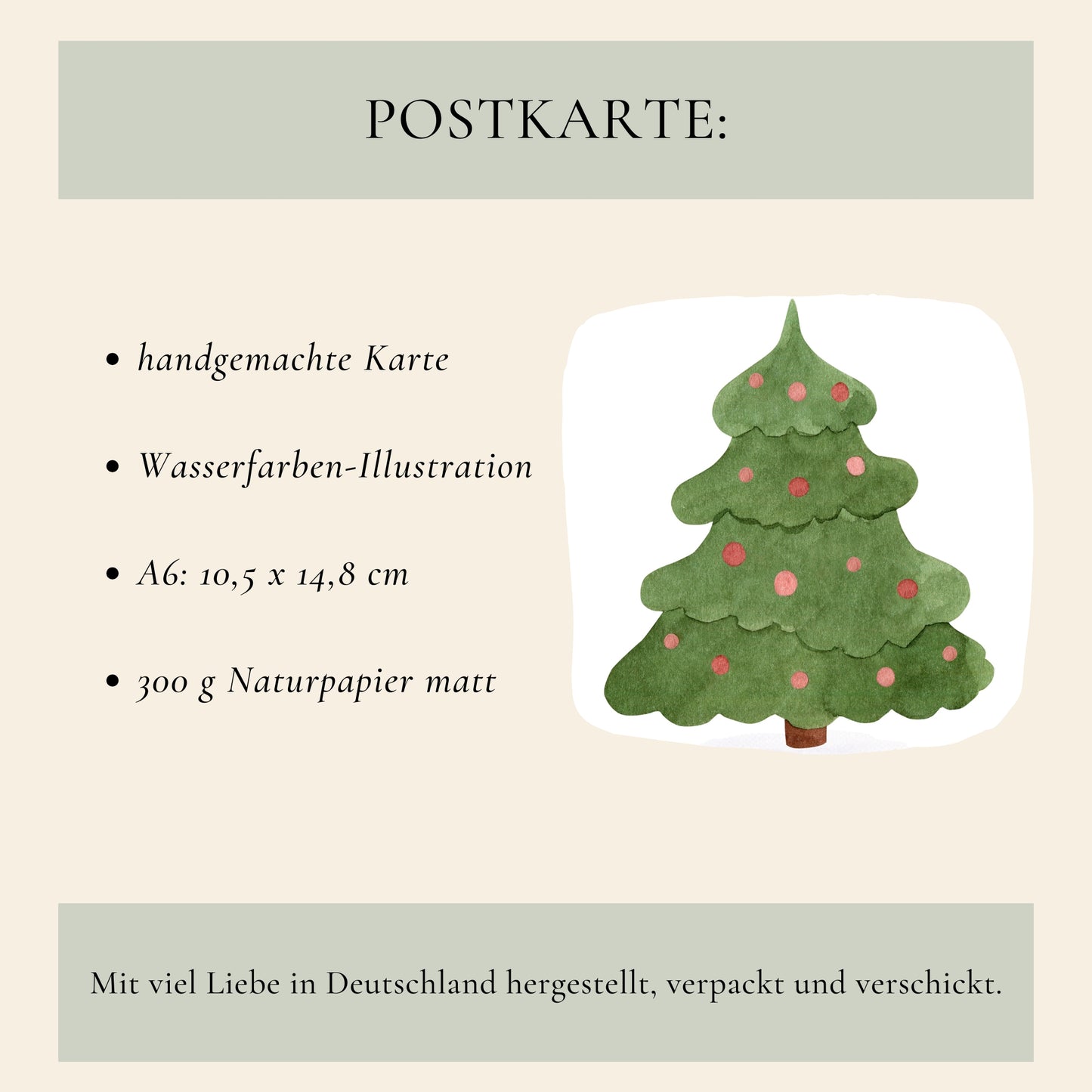 Weihnachtskarte Weihnachtsbaum Frohe Weihnachten A6