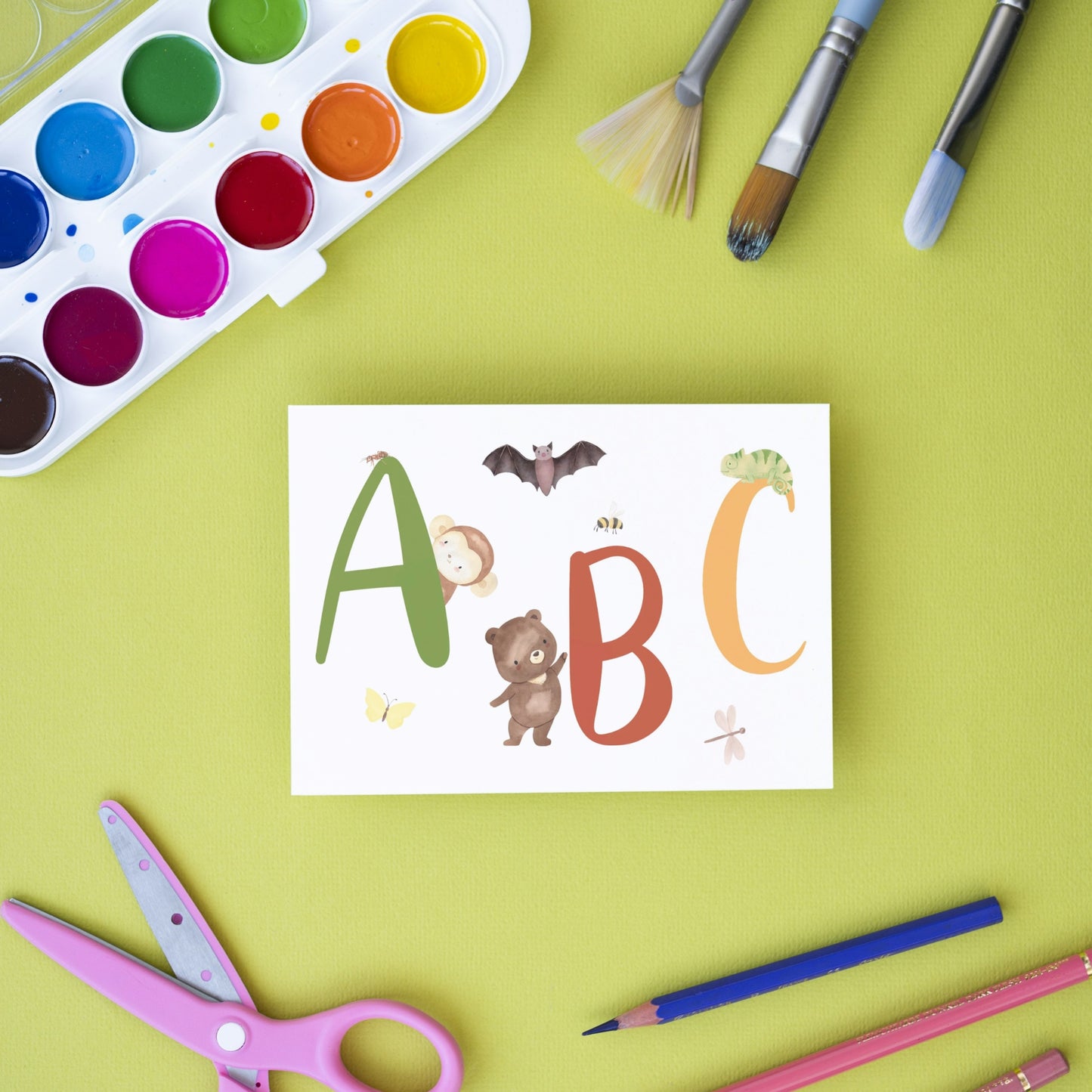 Karte ABC der Tiere A6