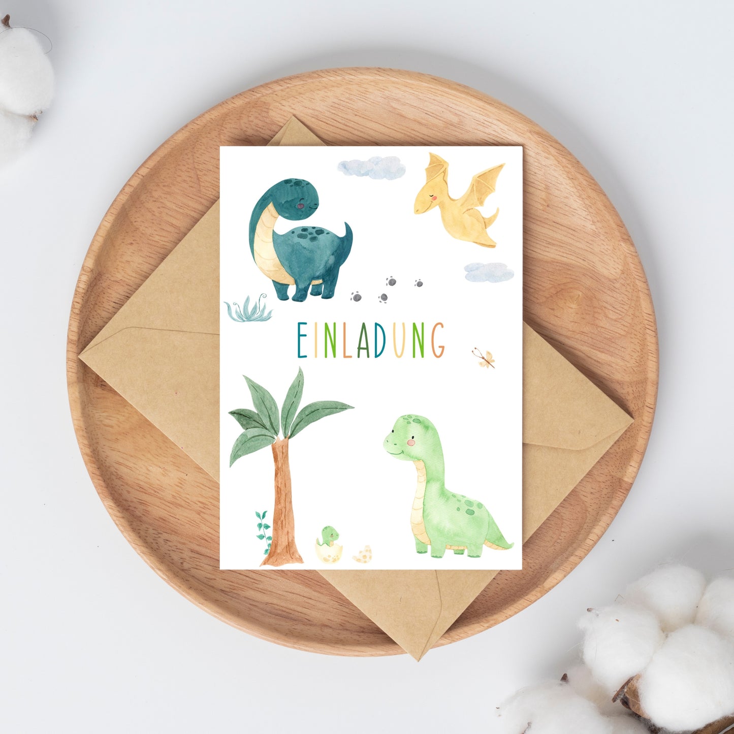 Einladung Kindergeburtstag Dinosaurier A6