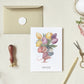 Klappkarte Dankeschön Maus mit Tulpen A6
