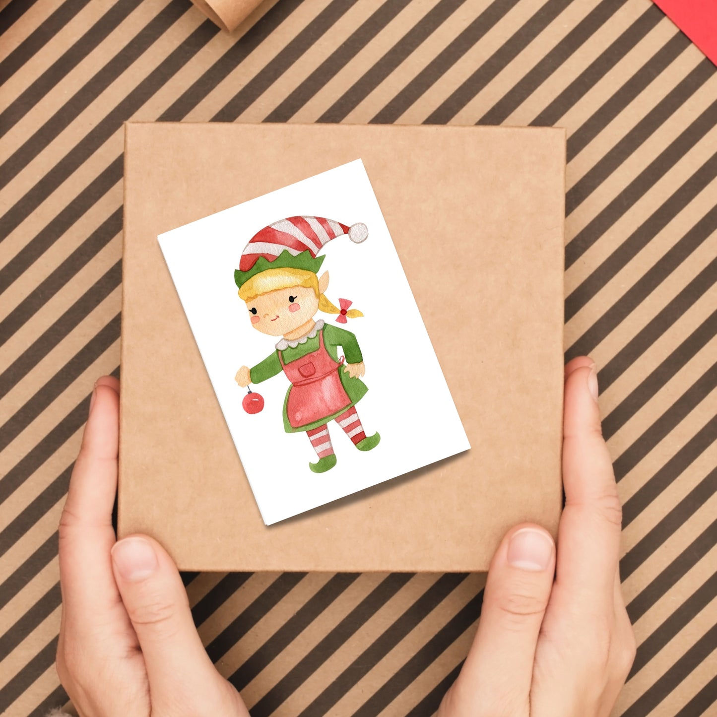 Mini Weihnachtskarte Weihnachtselfin A7