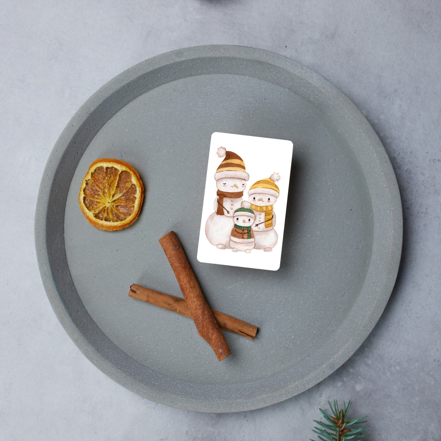 Mini Weihnachtskarte Familie Schneemann A7