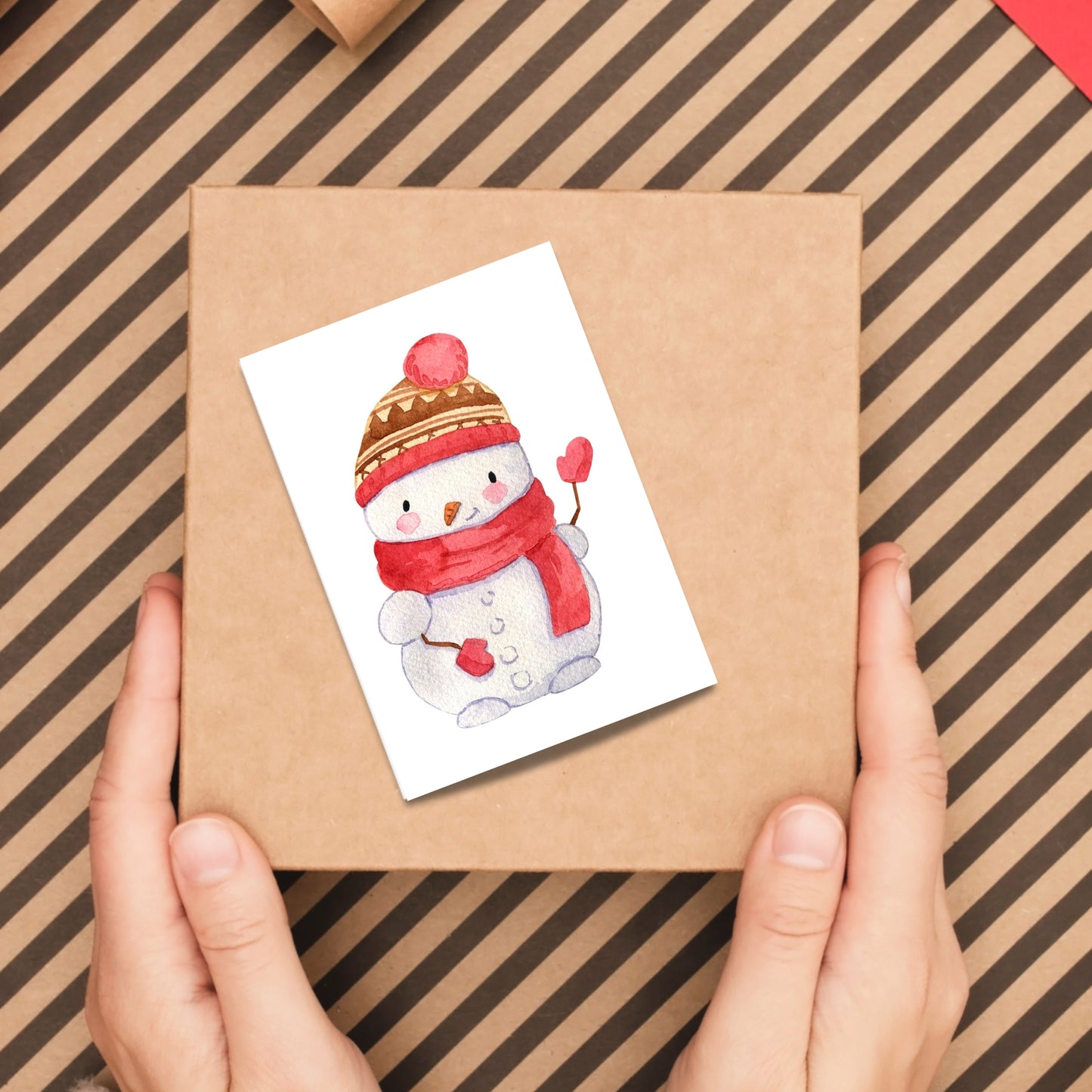 Mini Weihnachtskarte Schneemann A7