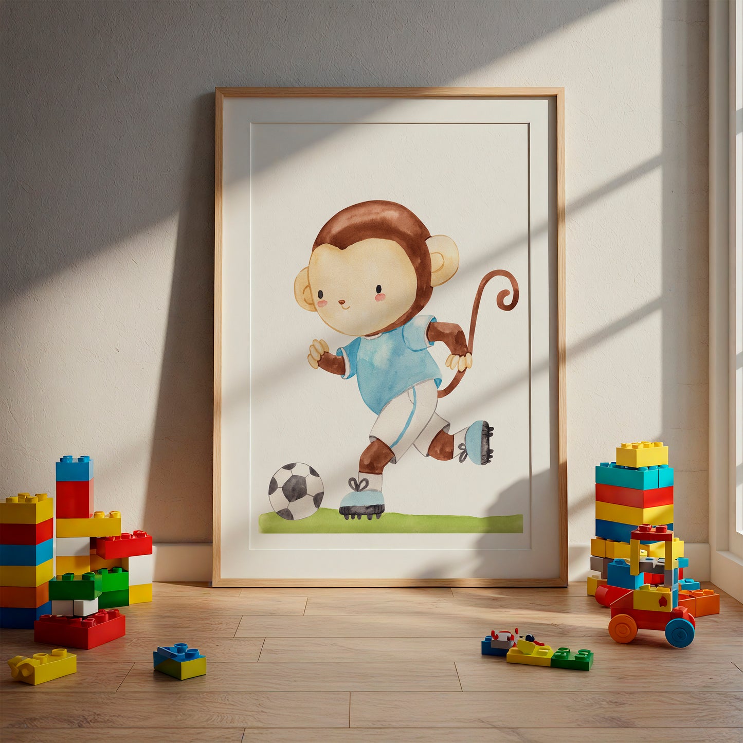 Poster Fußball Affe A4 & A3
