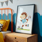 Poster Fußball Affe A4 & A3