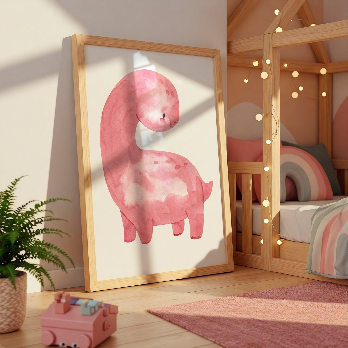 Poster Dinosaurier Pink A4 & A3