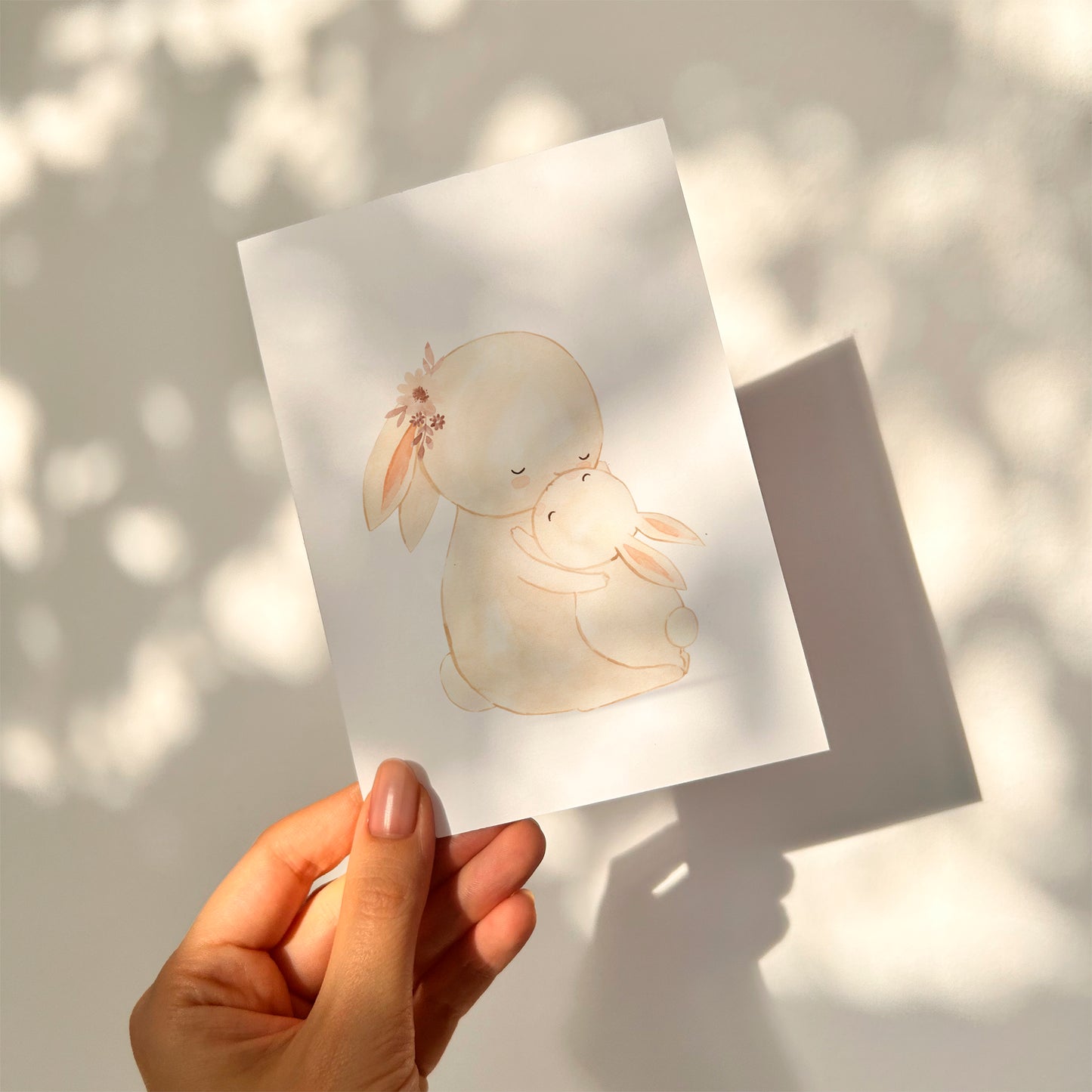 Karte Mama Hase und Baby A6