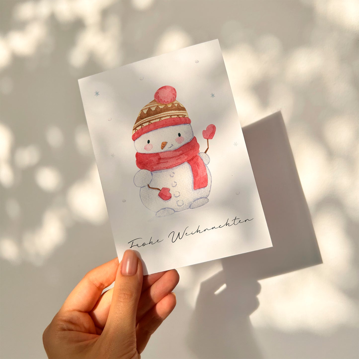 Weihnachtskarte Schneemann Frohe Weihnachten A6