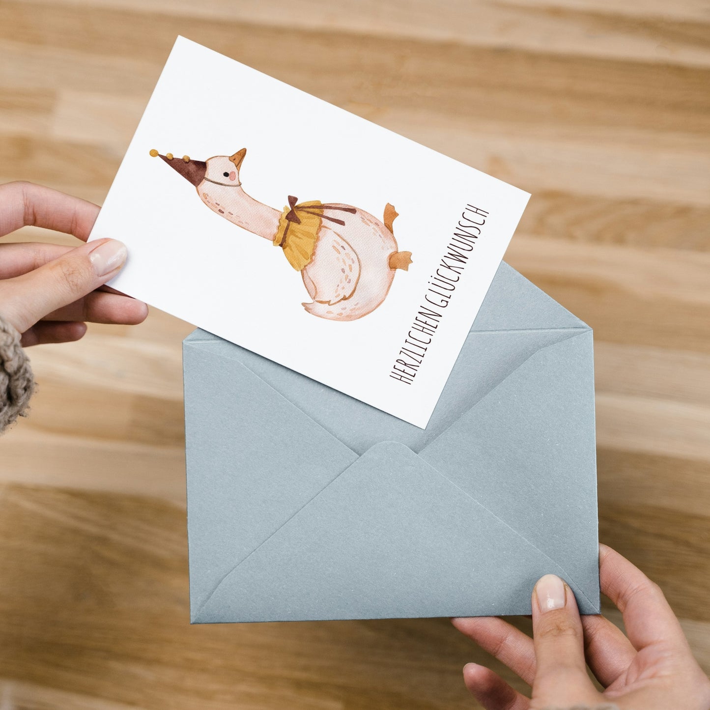 Karte Gans Herzlichen Glückwunsch A6