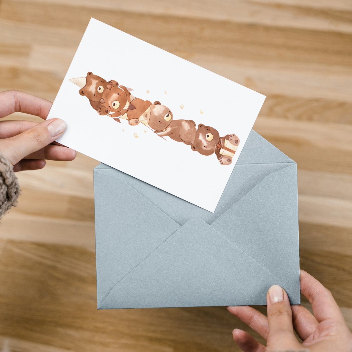 Karte Kindergeburtstag Bären A6