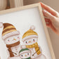 Weihnachtsposter Familie Schneemann A3, A4 & A5