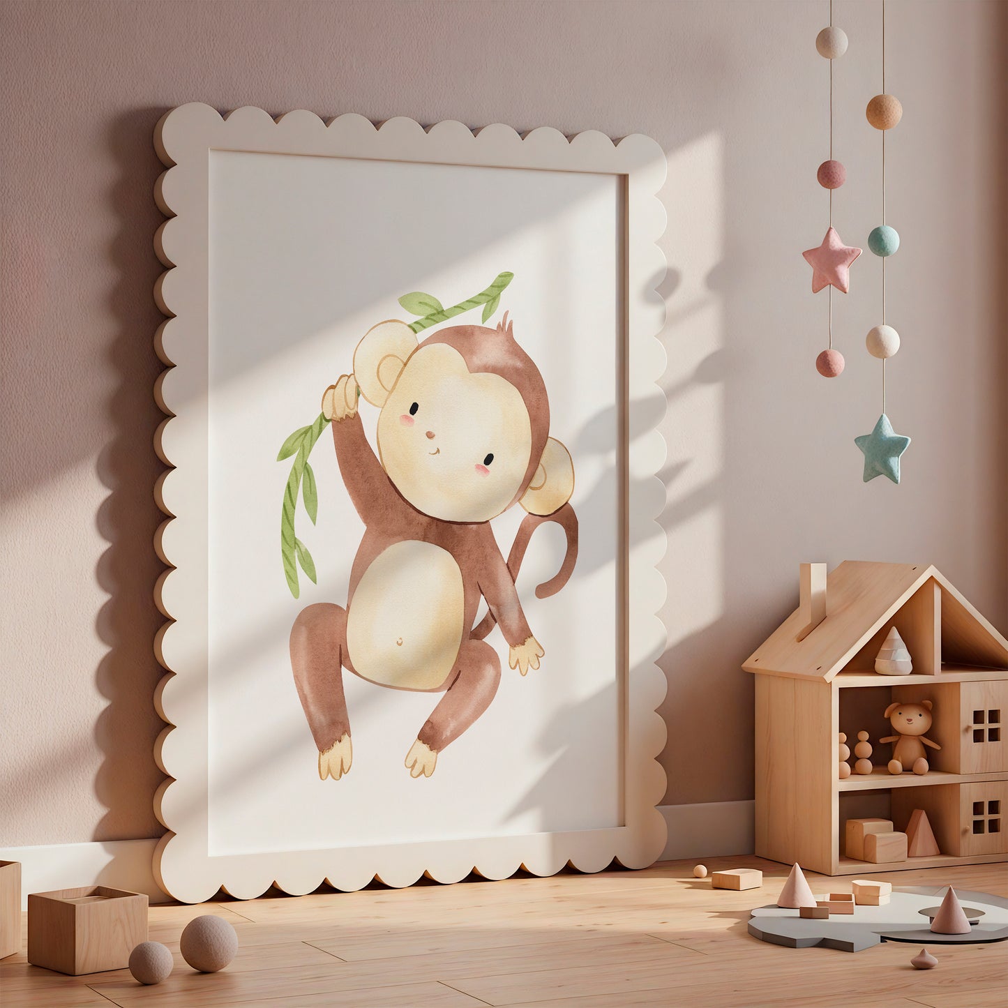 Posterset Kinderzimmer Affen A3 & A4