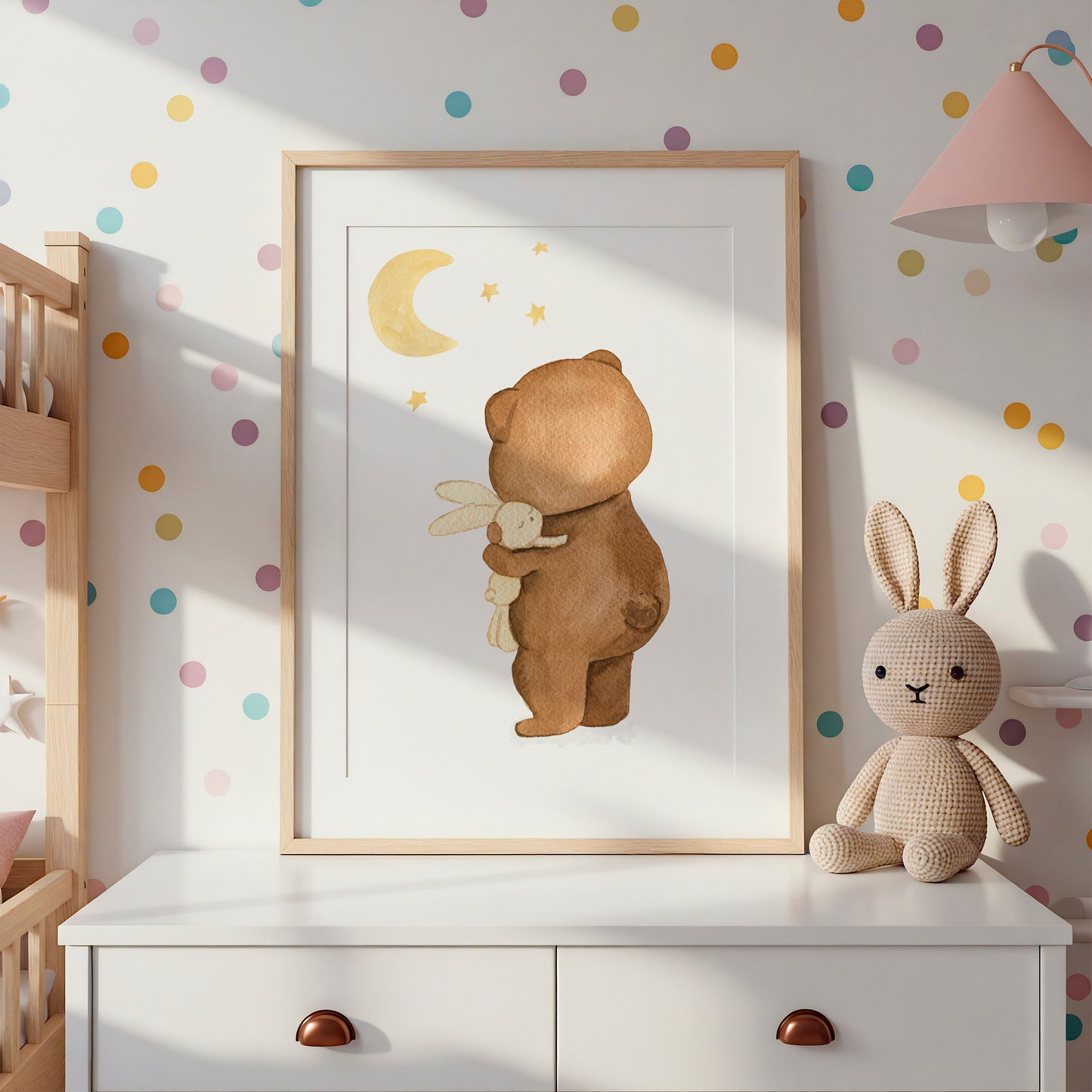 Poster Bär mit Kuscheltier A4 & A3