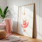Poster Ballerina Hase Spitze A4 & A3