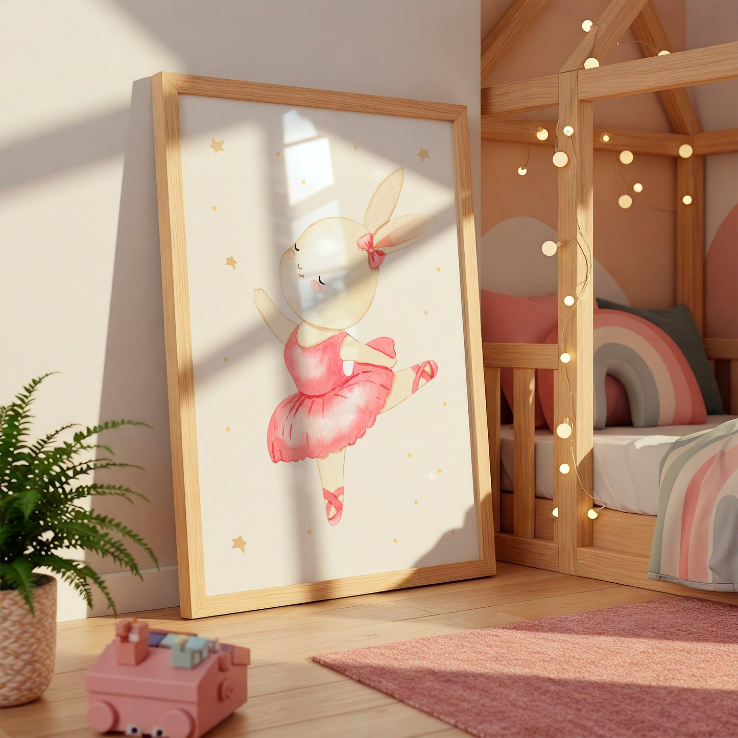 Poster Ballerina Hase Sprung A4 & A3