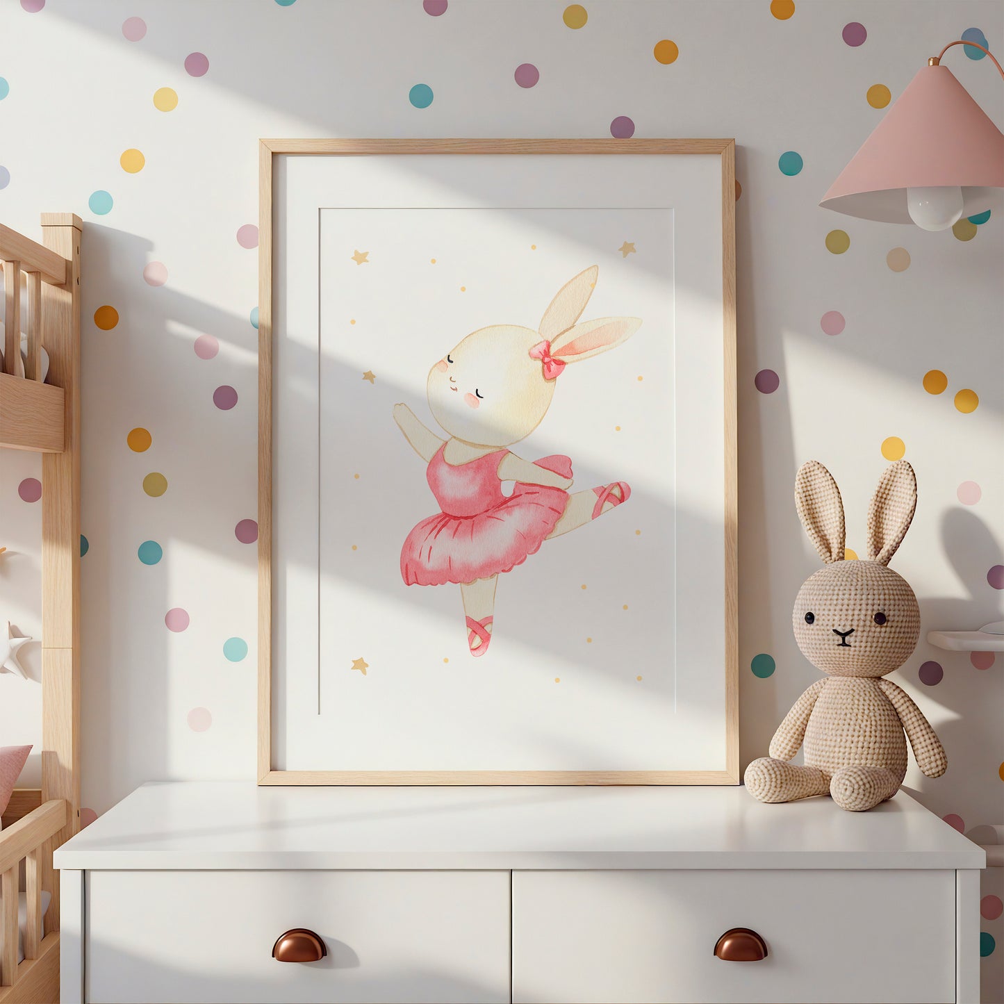 Poster Ballerina Hase Sprung A4 & A3