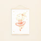 Poster Ballerina Pirouette A4 & A3: vonmit niedlichen Ballerinahase in einem rosa Kleid, perfekt für als Kinderzimmerdeko.