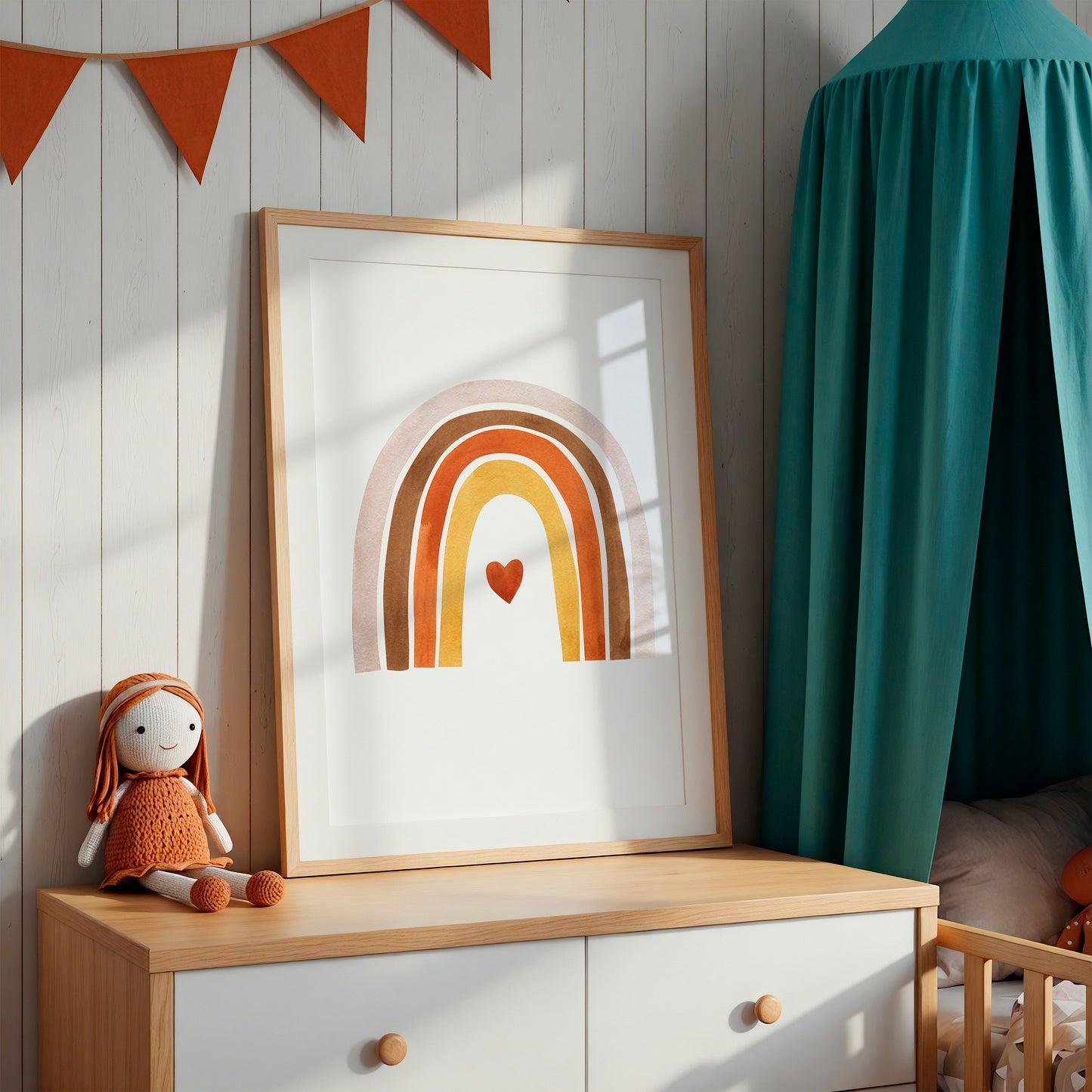 Poster Regenbogen mit Herz A4 & A3