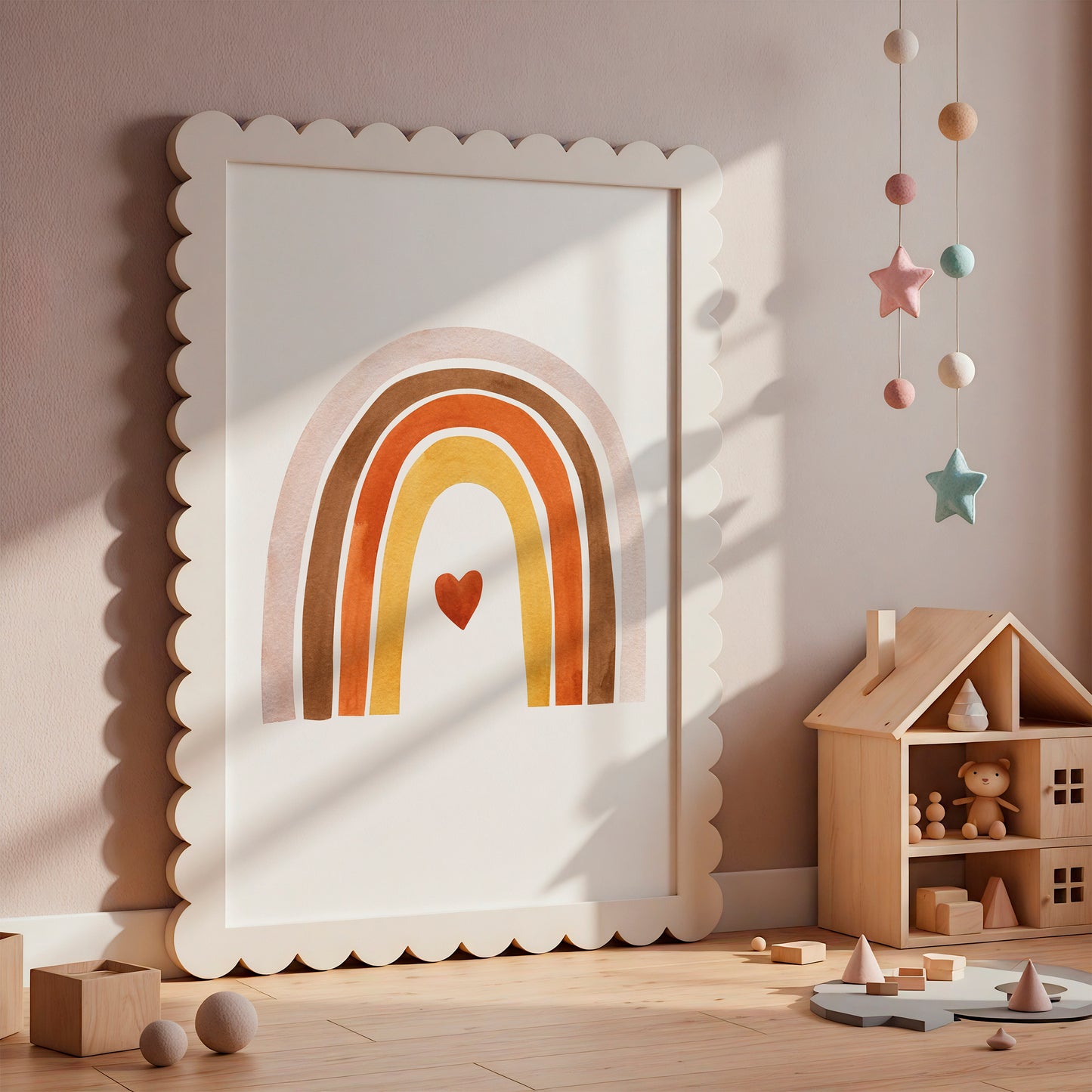 Poster Regenbogen mit Herz A4 & A3