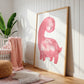 Poster Dinosaurier Pink A4 & A3