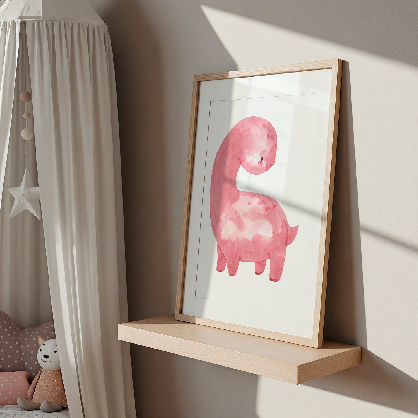 Poster Dinosaurier Pink A4 & A3