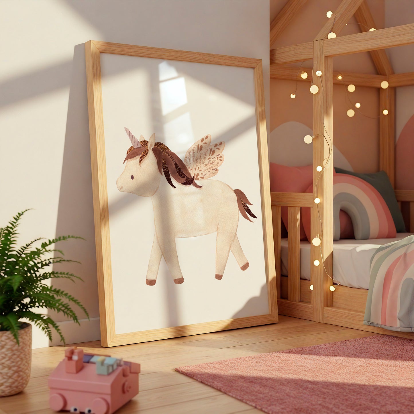 Poster Einhorn mit Flügeln A4 & A3