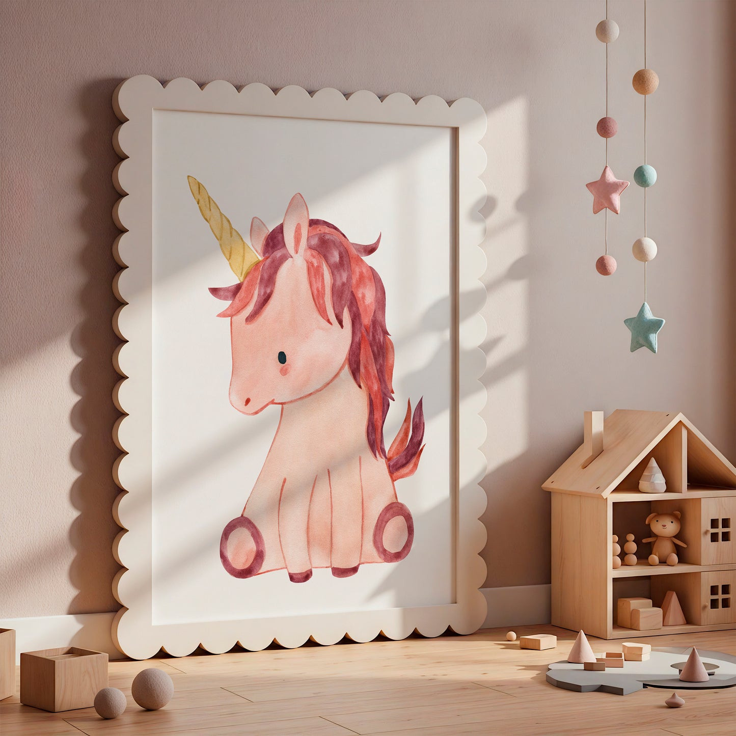 Posterset Einhorn und Schmetterling A4 & A3