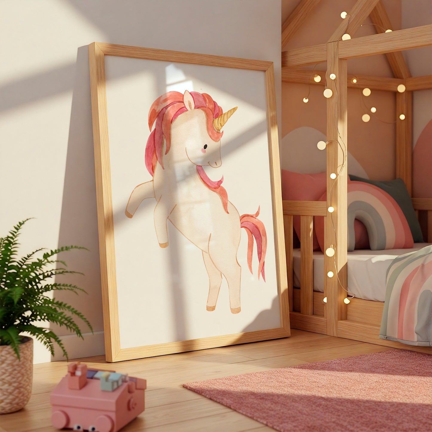 Posterset Einhorn und Schmetterling A4 & A3