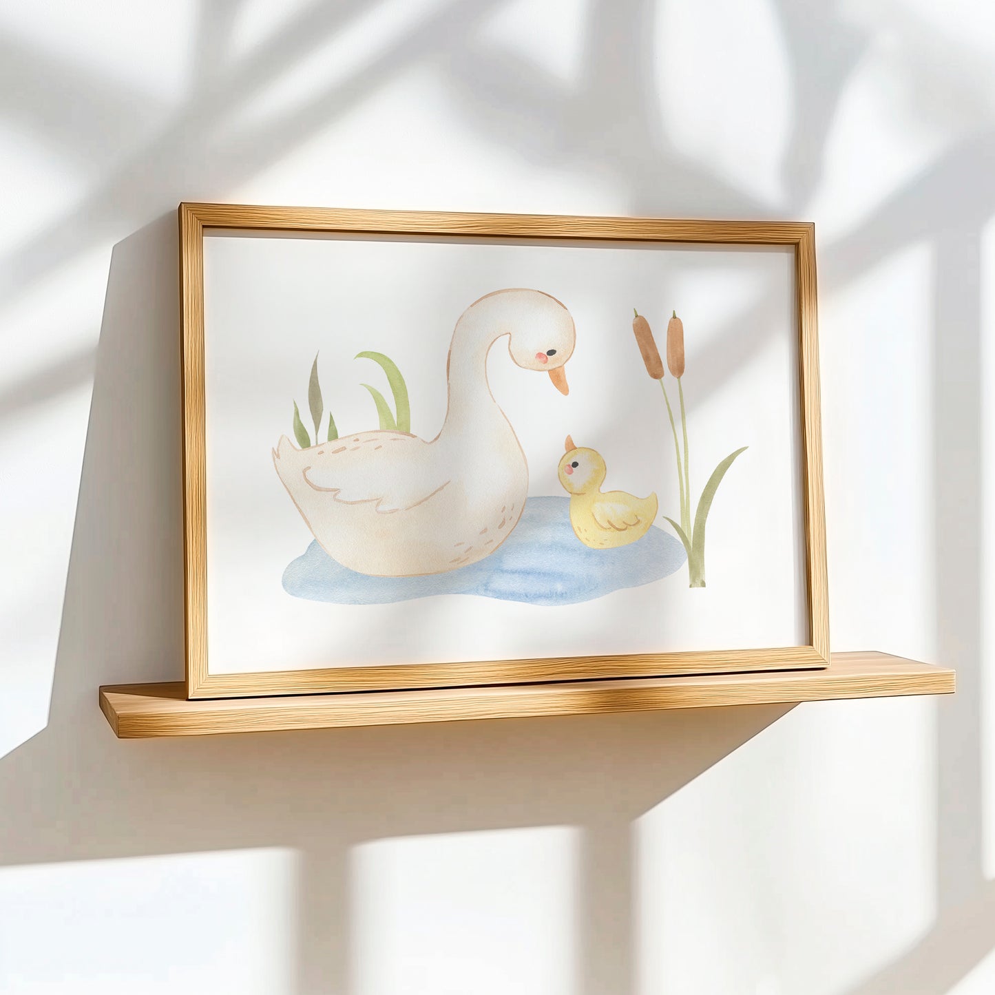 Poster Ente & Küken im Ententeich A4 & A3