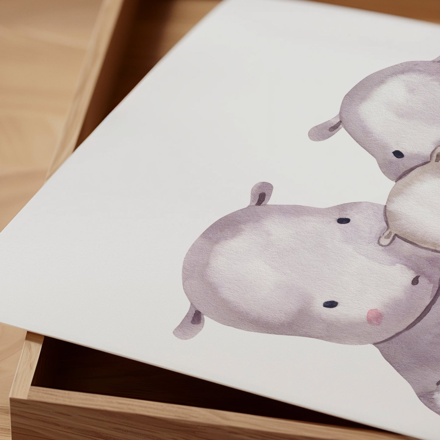 Poster Familie Flusspferd A4 & A3