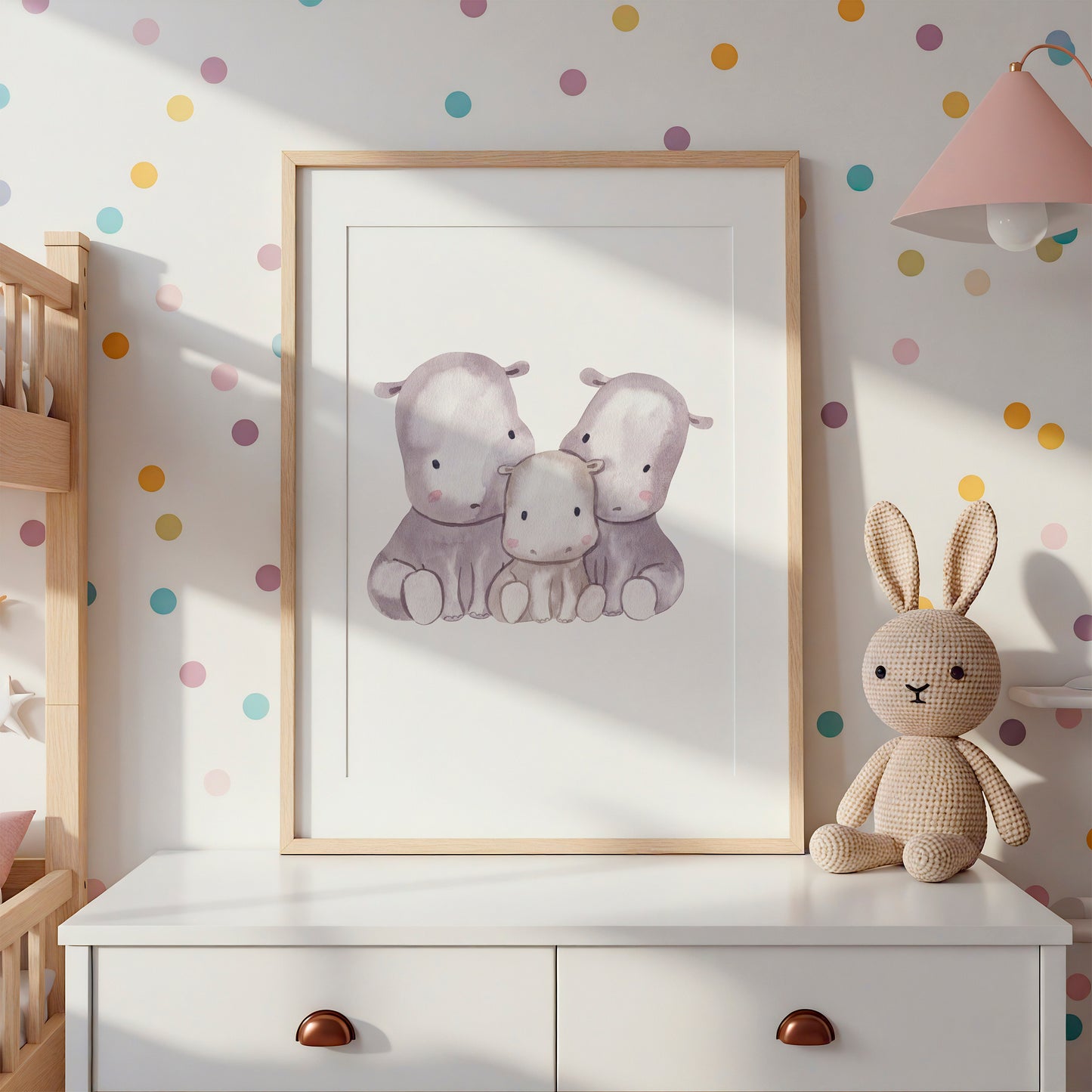 Poster Familie Flusspferd A4 & A3