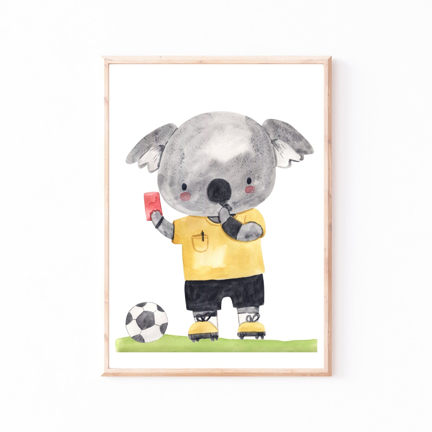 Posterset Fußball Löwe, Koala, Giraffe A4 & A3