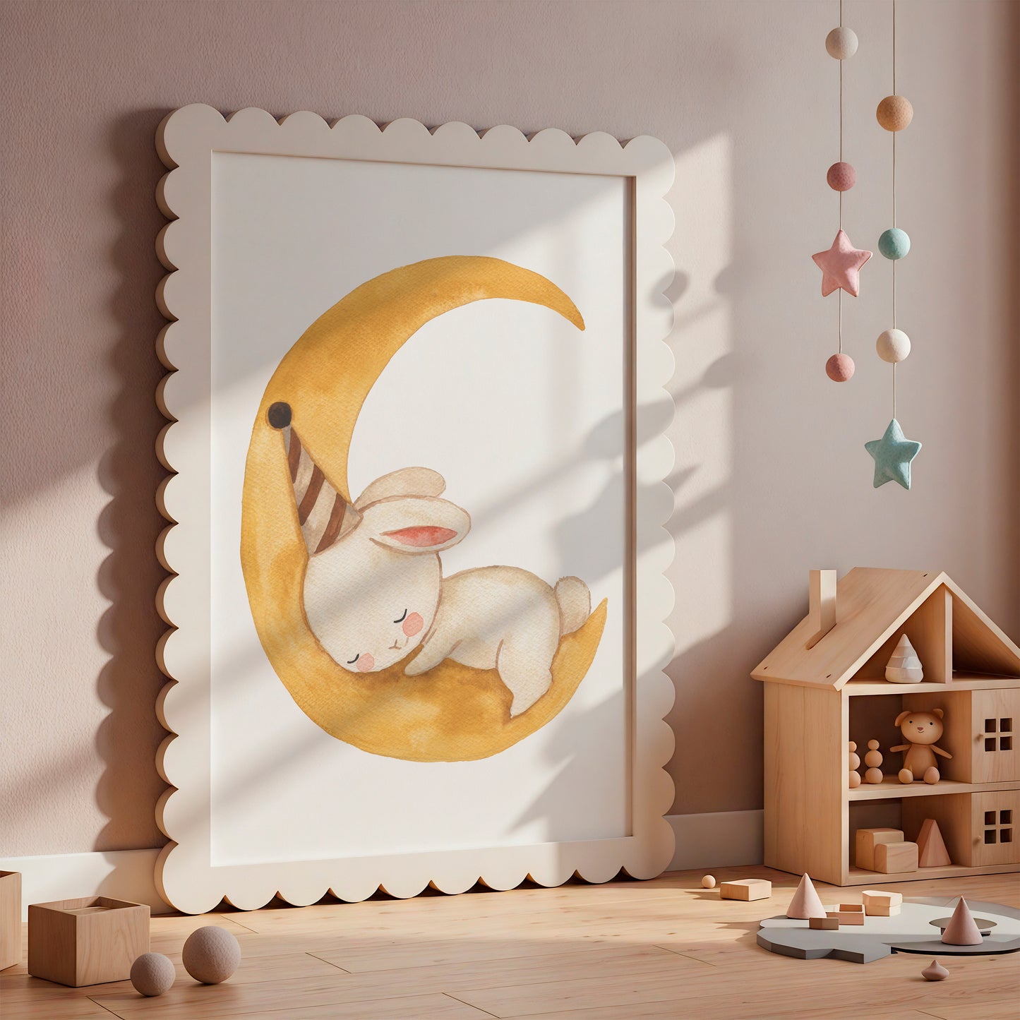 Poster Hase auf dem Mond A4 & A3