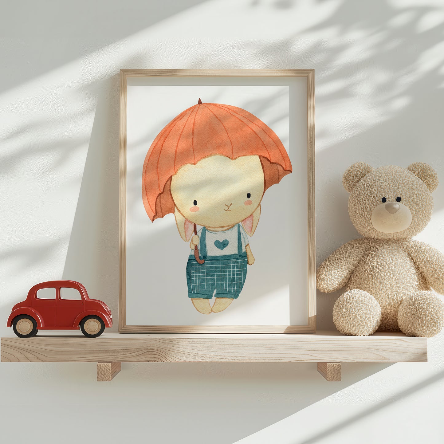 Poster Hase mit Regenschirm A4 & A3