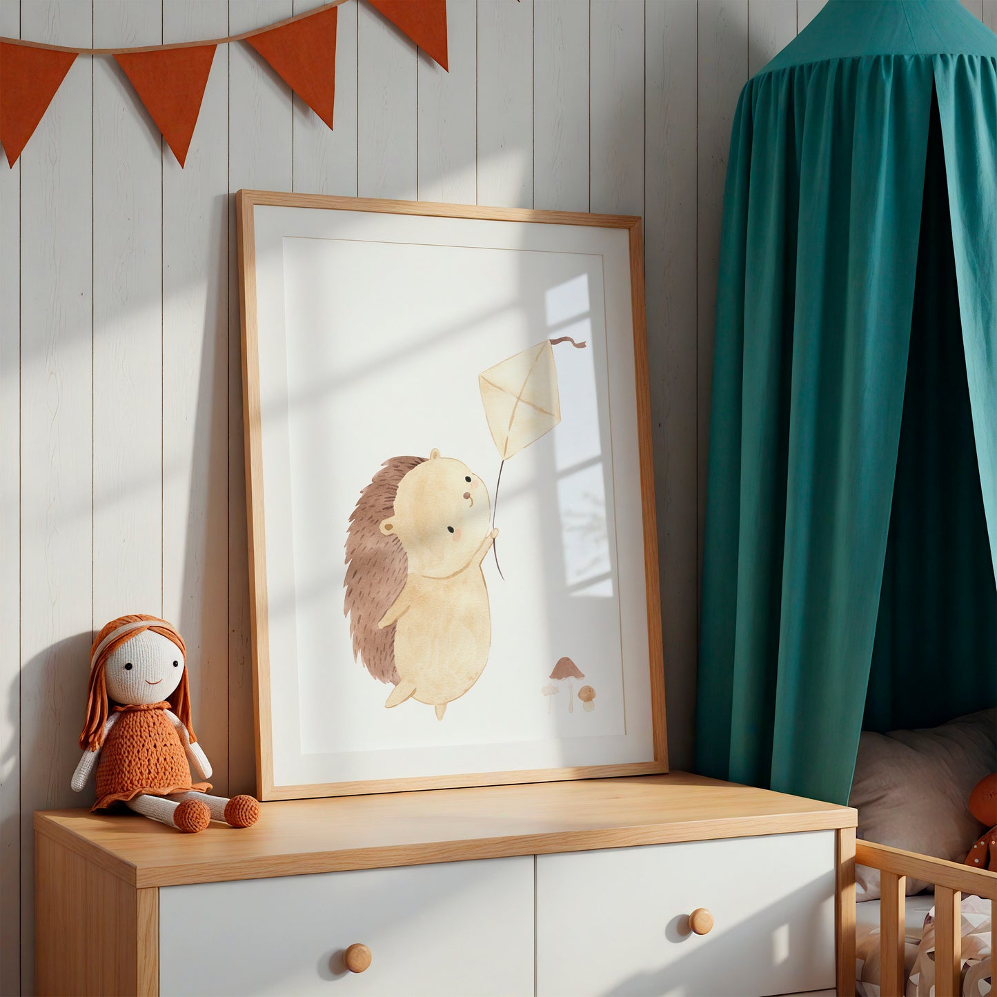 Poster Igel mit Drachen A4 & A3