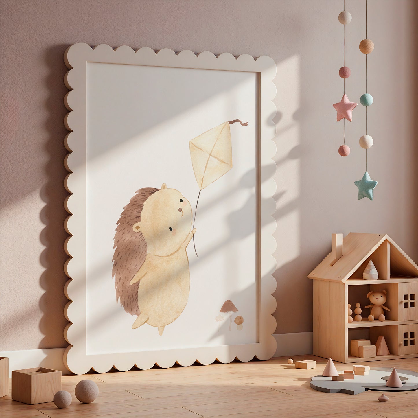 Poster Igel mit Drachen A4 & A3